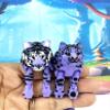 2pcs 3D Printed Tiger and Leopard, 6.5" Wild Jungle Animal Creatures Articulated Fidget Animal for Home Office Executive Desk Decoration AT001-ASL001-PURPLE view 1