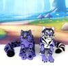 2pcs 3D Printed Tiger and Leopard, 6.5" Wild Jungle Animal Creatures Articulated Fidget Animal for Home Office Executive Desk Decoration AT001-ASL001-PURPLE view 2