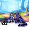 2pcs 3D Printed Tiger and Leopard, 6.5" Wild Jungle Animal Creatures Articulated Fidget Animal for Home Office Executive Desk Decoration AT001-ASL001-PURPLE view 3
