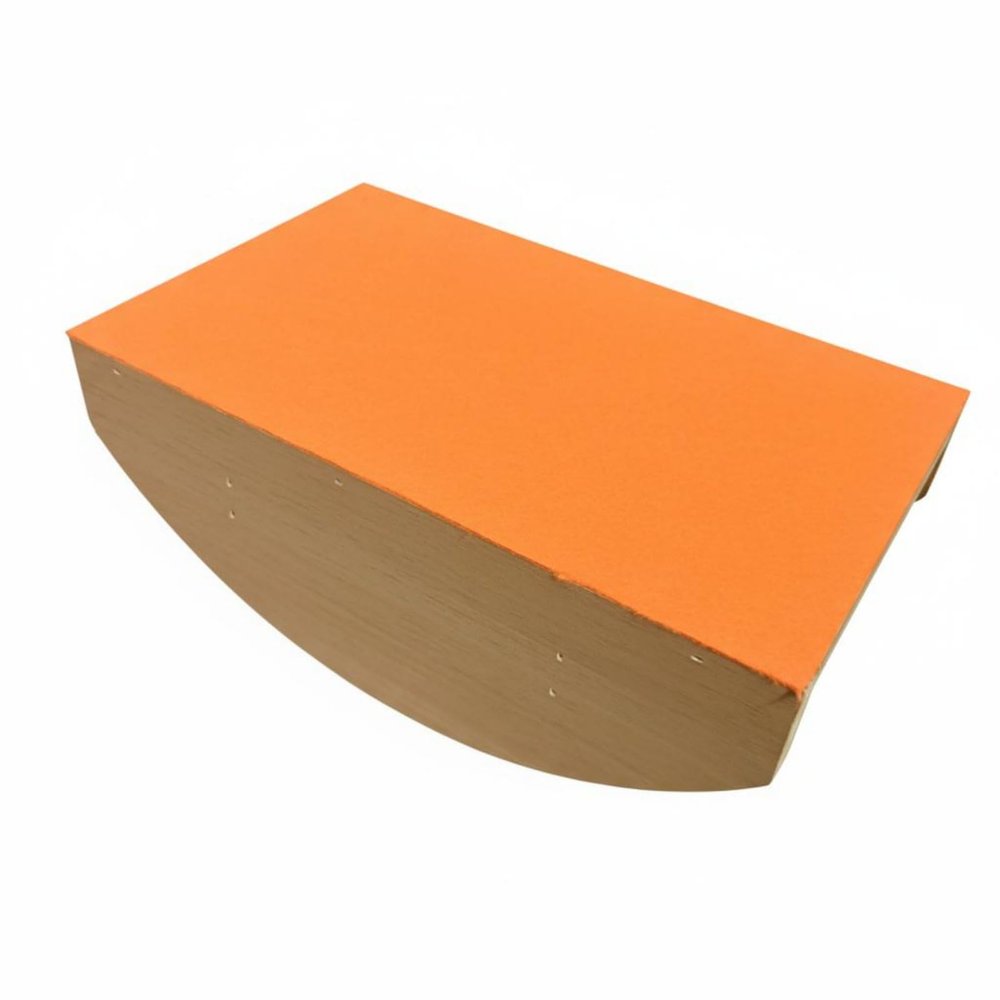 Qianly Pilates Rocker Board Heavy Duty Wood Wooden Balance Board Low-Impact Exercise Core Strength for Beginners, Kids, Gym, Orange