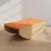 Qianly Pilates Rocker Board Heavy Duty Wood Wooden Balance Board Low-Impact Exercise Core Strength for Beginners, Kids, Gym, Orange view 2