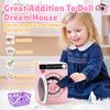 Kids Toy Washing Machine, Realistic Pretend Play Appliance for Girls, Interactive Toy Dollhouse Furniture, Play Washer and Dryer Playset with Spinning Drum (Pink) view 2