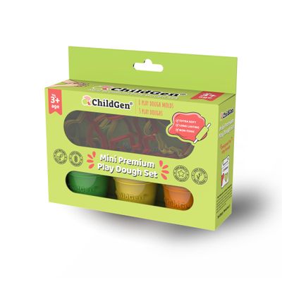 ChildGen Natural Play Dough Set, Non-Toxic, Super Soft, Long Lasting Playdough, Modeling Dough, Kids Arts & Crafts, Preschool Toys, 6-Pack of 4.5-Ounce Cans (Starter Set)