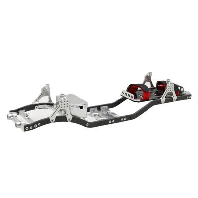 1/10 RC Crawler Carbon Fiber Girder 4MM CNC Metal Car Chassis Frame Body Kit Parts for Axial SCX10 II Rock Off Road Truck(Silver)