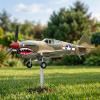 Shark Mouth Warplane Garden Wind Spinner, 3D Metal Warplane Weather Vane with Metal Bracket, Fun Yard Art Decor, Dynamic Iron Decorative Airplane Windmill for Lawn Garden and Patio (1Pcs) view 3