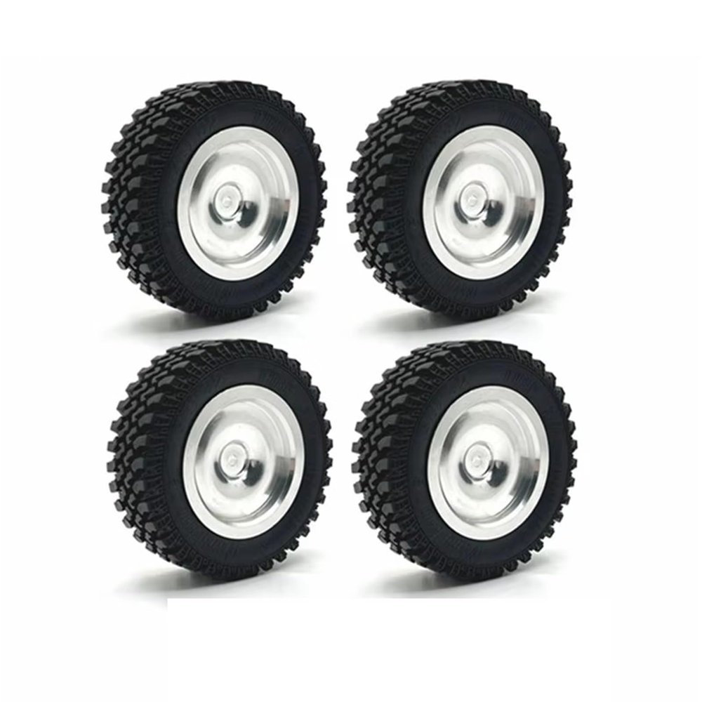 Compatible with MN168 4pcs 82mm Metal Wheel Rim Rubber Tire Tyre Set 1/12 RC Car Upgrade Parts Accessories RC Assortment