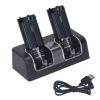 4 in 1 Remote Controller Charging Station, Dual Remote Charger Dock with Built - in 2800mAh Lithium Batteries, Portable ABS Charging Base for Game Consoles and Smart TVs (Black) view 1