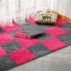 LBAawxe Interlocking Carpet Blocks, Non-Slip Foam Puzzle Mats, Cuttable, Washable, Fluffy Small Rugs(Rose Red+Dark Gray,36pcs) view 1