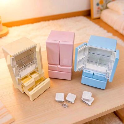 3 Mini Refrigerators with Accessories, Miniature Dollhouse Furniture, Doll House Accessories and Furniture, 1 12 Scale Dollhouse Furniture for Kitchen, Dining Room or Pretend Cooking Scene
