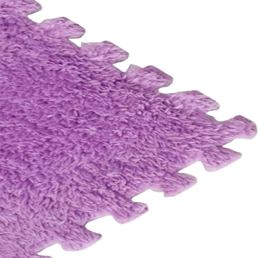 LBAawxe Foam Interlocking Floor Mat, Soft Puzzle Foam Floor Mat, Plush Patchwork Carpet, Non-Slip Interlocking Carpet(Purple,48pcs)