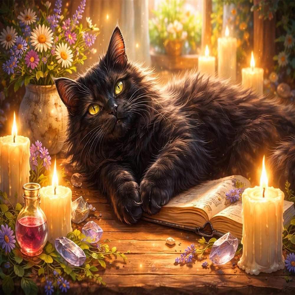 Jigsaw Puzzles for Adults 500 Pieces - Mystic Black Cat Challenging Puzzles with High Definition Artwork, Relaxing Family Game Night Gift