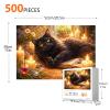 Jigsaw Puzzles for Adults 500 Pieces - Mystic Black Cat Challenging Puzzles with High Definition Artwork, Relaxing Family Game Night Gift view 2
