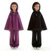 2-Pack Girls' Hooded Cloak Set - Purple & Black Solid Color Capes with Hood, Kids Costume Accessory for Dress Up & Cosplay. (11-12Y) view 1