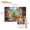 Jigsaw Puzzles for Adults 1000 Pieces - Curious Cats Watching Fish Scene Challenging Puzzles with High Definition Artwork, Relaxing Family Game Night Gift view 2