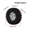 1.3" Pre-Assembled Beadlock Wheels and Tires 70mm (2.75in) for SCX24 TRX4M 1/18 1/24 RC Crawlers Aluminum Rims, Soft Rubber Tires with Foam Inserts, Easy-Install Upgrade Parts (Silver) view 4