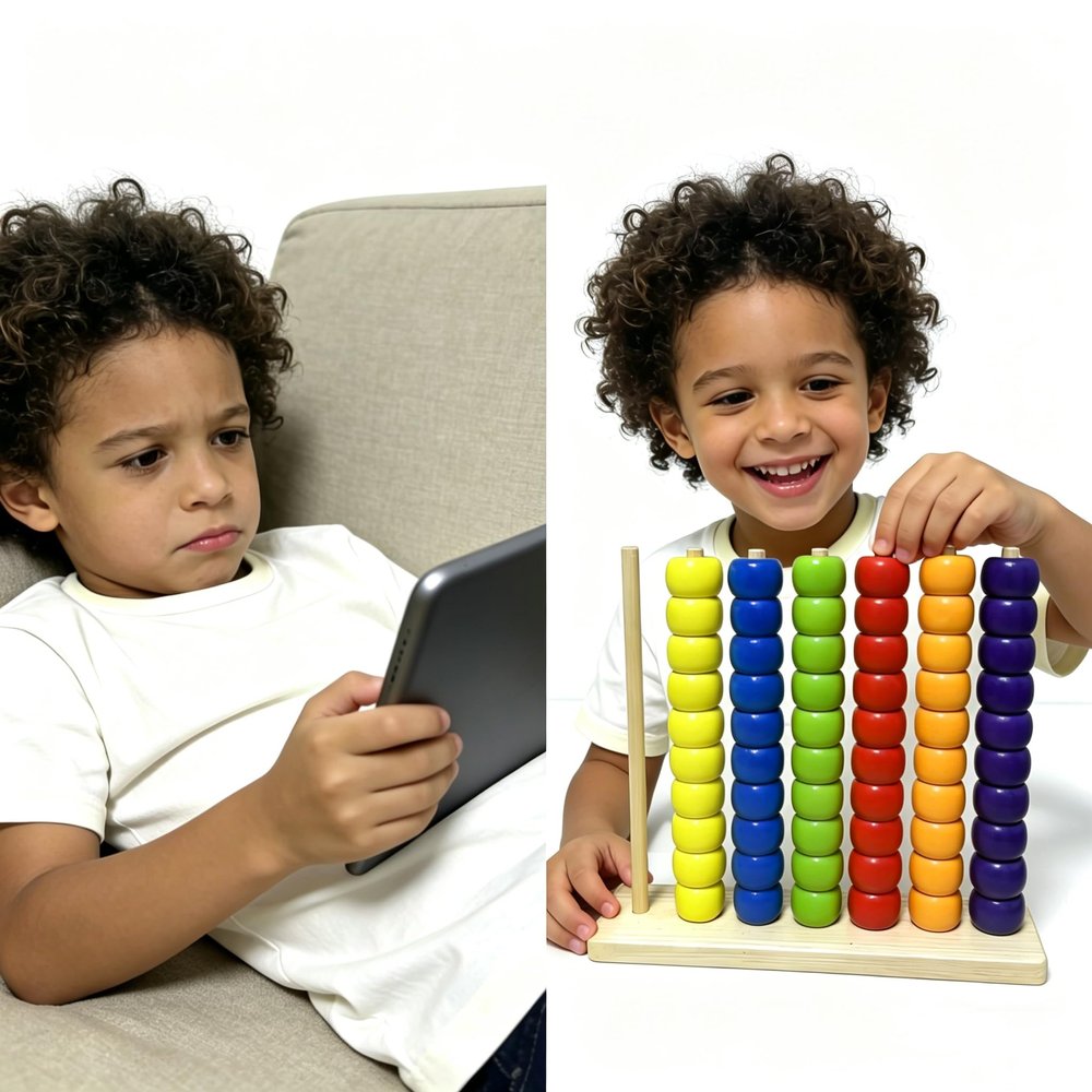 2-Pack Color Matching Stacking Puzzle Game - Color Stack Challenge Competitive Brain Teaser Tabletop Game, Family Game Set with Wooden Rack & Beads