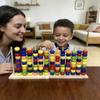 2-Pack Color Matching Stacking Puzzle Game - Color Stack Challenge Competitive Brain Teaser Tabletop Game, Family Game Set with Wooden Rack & Beads view 2