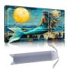 DISUOFEART Playmat for MTG & Magic: The Gathering with Zones, 24x14 inch Non-Slip TCG Game Mat for Commander, Moonlight Mermaid Ocean Card Game Table Mat view 1