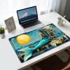 DISUOFEART Playmat for MTG & Magic: The Gathering with Zones, 24x14 inch Non-Slip TCG Game Mat for Commander, Moonlight Mermaid Ocean Card Game Table Mat view 2