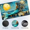 DISUOFEART Playmat for MTG & Magic: The Gathering with Zones, 24x14 inch Non-Slip TCG Game Mat for Commander, Moonlight Mermaid Ocean Card Game Table Mat view 3