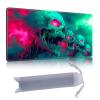 DISUOFEART Playmat for MTG & Magic: The Gathering, 24x14 inch Non-Slip TCG Game Mat for Commander, Neon Zombie Skulls Horror Print Card Game Table Mat view 1