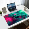 DISUOFEART Playmat for MTG & Magic: The Gathering, 24x14 inch Non-Slip TCG Game Mat for Commander, Neon Zombie Skulls Horror Print Card Game Table Mat view 2
