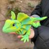 3D Animals Articulated Animals Frilled Lizard for Stress Relief Home Office Decompression Decor Executive Desk Toys-Blue Rainbow||37cm/14.6in view 4