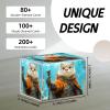 DISUOFEART Trading Card Storage Box, Holds 100+ for MTG Cards, PU Leather with Magnetic Closure, Underwater Cat Wizard Fantasy Durable Deck Box for Magic the Gathering, Trading Card Games view 3