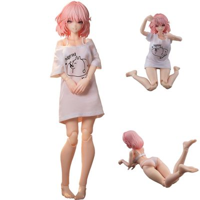 YLEAFUN RA-01L Aileen Figure Loungewear Ver. 1/12 Scale Action Figure Articulated Joints and Interchangeable Accessories,6 inch