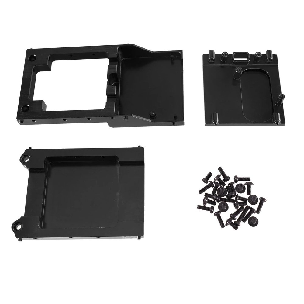 RC car Components Compatible with MN for MN78 for MN168 1/12 RC Car Accessories Metal Gearbox Installation Base Motor Bracket Crossbeam Assembly(Black)