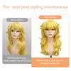 FOVER 7PCS Kids Blonde Princess Wig for Girls Costume Cosplay Long Wavy Wig with Crown Wand Necklace Ear Clips Gloves Wig Cap | Thick Full Hair, Pre-cut Bangs for Halloween Birthday Party FE049 view 3