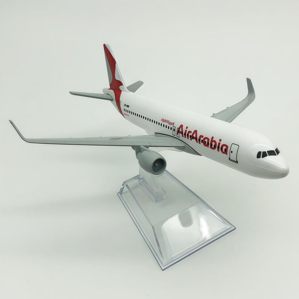 Airbus A320 Arabia Airlines 16cm Diecast Alloy Metal Miniature Plane for Collectors Display Stand