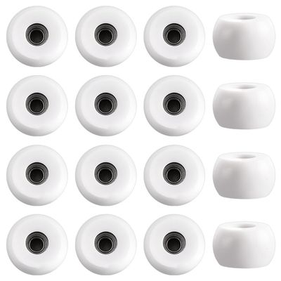 WADORN 16Pcs Pro Fingerboard Wheels, 7.5x4.5mm White Indoor Outdoor Fingerboard Bearing Wheels for Professional Beginner Fingerboarding Beginners Sports Use All Skill Levels