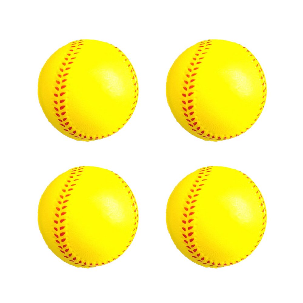 BELOWSYALER 4Pcs PU Soft Baseball Training Sport Batting Ball Elastic Squeeze Toy Training Ball for Beginners Enduring