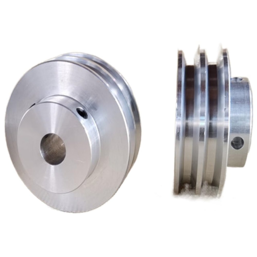 Aluminum Alloy V-Belt Double Groove Pulley 60mm - for Lathe Spindle Motor, Compatible with 6mm PU Round Belt (2pcs)(16mm)