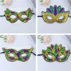 7Pcs Mardi Gras Eyes Mask,Full Color Half Face Carnival Favors Mask,Women Men Masquerade Sequins Eyes Masks for New Orleans Parades Halloween Birthday Supplies view 4