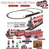 Alloy Electric Train Model Set with Carriage and Long Track, Lights & Sound Effects, Vintage Style of Classic Train Model for Adults Teens view 2