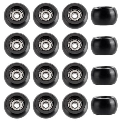 WADORN 16Pcs Pro Fingerboard Wheels, 7.5x4.5mm Black Indoor Outdoor Fingerboard Bearing Wheels for Professional Beginner Fingerboarding Beginners Sports Use All Skill Levels
