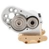 MEUS RACING SCX30 Transmission Assembled Gearbox with Brass Skid Plate for Axial SCX30 1/30 RC Crawler (Silver) view 2