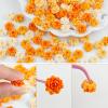 100 Pieces Tiny Peony for Craft Dollhouse Miniatures Soft Resin Flowers for Fairy Garden Micro Landscaping Decoration, Orange view 2