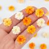 100 Pieces Tiny Peony for Craft Dollhouse Miniatures Soft Resin Flowers for Fairy Garden Micro Landscaping Decoration, Orange view 3