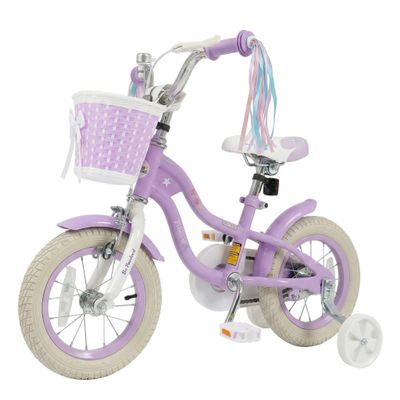 COSTWAY 12 Inch Kids Bike, Mermaid Toddler Bike w/Removable Training Wheels