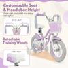 COSTWAY 12 Inch Kids Bike, Mermaid Toddler Bike w/Removable Training Wheels view 4