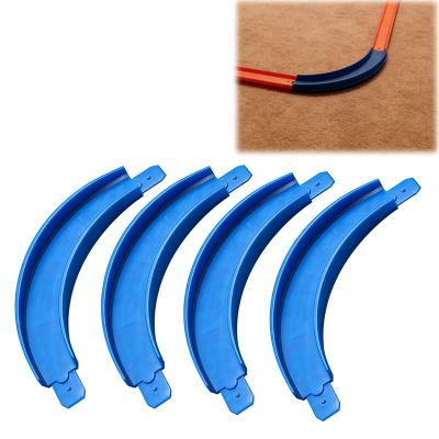 90 Turn Track with 10 Bank Compatible with Hot Wheels & Improved Joiner Radius Curved Track Sections for Racing Layouts and Expansion Set (4 Pack) (150mm Radius)