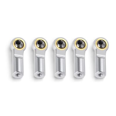RC Car Assortment for Axial for SCX10 D90 1/10 rc Car Truck Parts 5Pcs Aluminum Alloy M3 Curved Ball Joint Heads Ends Clock-Wise Thread(Silver)