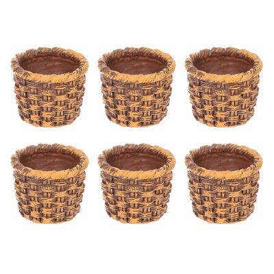 Sewroro 6Pcs Dollhouse Miniature Wicker Baskets 1 12 Scale Rattan Dollhouse Basket Set for Home Decor DIY Crafts Wedding Supplies and Mini Storage Display