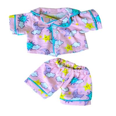 Sunny Days Pink Pajamas Teddy Bear Clothing Fit for 6 to 10 Inch Plush Sleepwear Outfit Collectible Gift for ids