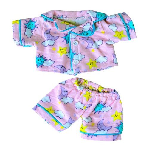 Sunny Days Pink Pajamas Teddy Bear Clothing Fit for 6 to 10 Inch Plush Sleepwear Outfit Collectible Gift for ids