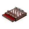 15 Handmade Chess Set with British Army Metal Chess Pieces, Luxury Storage Chess Board, for Him, Decorative Chess Board, Educational Chess Sets (Red) view 2