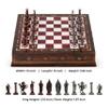 15 Handmade Chess Set with British Army Metal Chess Pieces, Luxury Storage Chess Board, for Him, Decorative Chess Board, Educational Chess Sets (Red) view 3